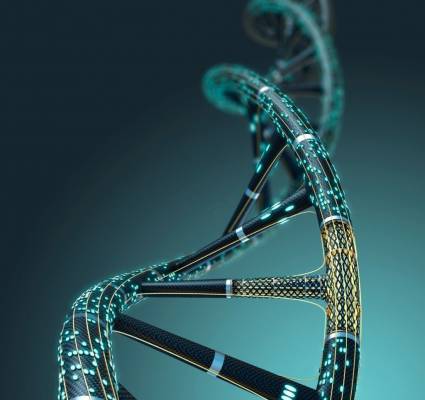 Artificial DNA molecule, illustration.